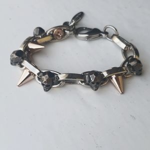 JOOMI LIM SKULL SPIKE BRACELET Rose Gold/Rhodium